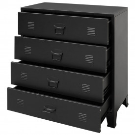 vidaXL Comodă sertare, metal, stil industrial, 78x40x93 cm, negru - Img 4