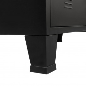 vidaXL Comodă sertare, metal, stil industrial, 78x40x93 cm, negru - Img 9