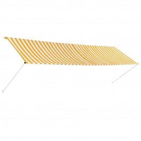 vidaXL Copertină retractabilă, galben și alb, 400 x 150 cm - Img 2