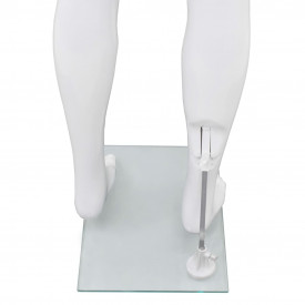 vidaXL Corp manechin masculin, cu suport din sticlă, Alb lucios 185 cm - Img 6