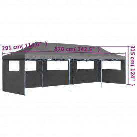 vidaXL Cort petrecere pliabil cu 5 pereți laterali, antracit, 3 x 9 m - Img 11