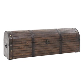 vidaXL Cufăr de depozitare, lemn masiv, stil vintage 120 x 30 x 40 cm - Img 4