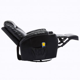 vidaXL Fotoliu electric rabatabil de masaj, piele artificială, negru - Img 6