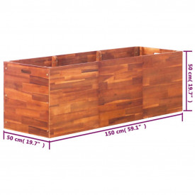 vidaXL Jardinieră de grădină, lemn de acacia, 150 x 50 x 50 cm - Img 6