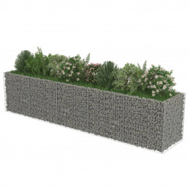 vidaXL Jardinieră gabion, oțel galvanizat, 450 x 90 x 100 cm - Img 3