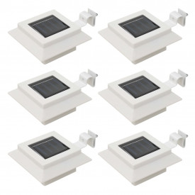 vidaXL Lămpi solare de exterior cu LED, 6 buc, alb, 12 cm, pătrat