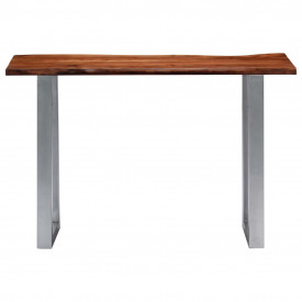 vidaXL Masă consolă, 115x35x76 cm, lemn masiv de acacia și fier - Img 2