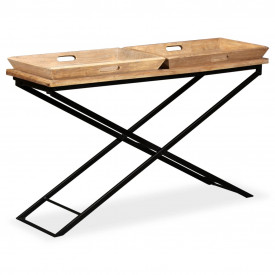vidaXL Masă consolă Lemn masiv de mango 130x40x80 cm - Img 12