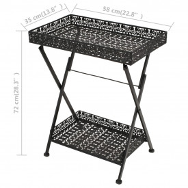 vidaXL Măsuță de ceai pliabilă stil vintage negru 58x35x72 cm metal - Img 9
