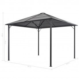 vidaXL Pavilion cu perdea, negru, 3 x 3 m, aluminiu - Img 7
