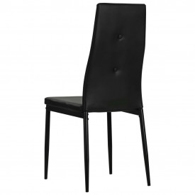 vidaXL Scaune bucătărie 4 buc, piele artificială, 43x43,5x96 cm, negru - Img 5