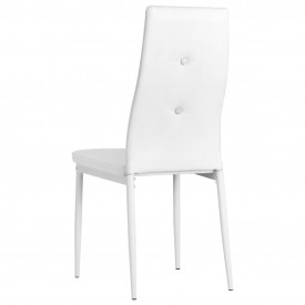 vidaXL Scaune bucătărie, 6 buc., piele artificială, 43x43,5x96 cm, alb - Img 5