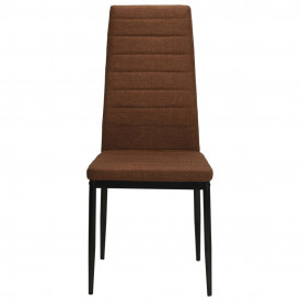vidaXL Scaune de bucătărie, 2 buc., material textil, maro - Img 3