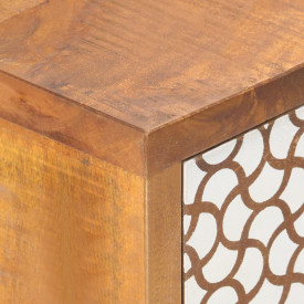vidaXL Servantă cu model imprimat, 90x30x70 cm, lemn masiv de mango - Img 6