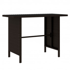 vidaXL Set mobilier de exterior, 10 piese, poliratan, maro și alb - Img 9