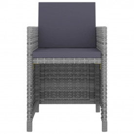 vidaXL Set mobilier de exterior, 13 piese, poliratan, gri - Img 4