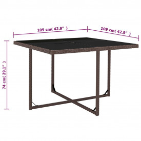 vidaXL Set mobilier de exterior, 13 piese, poliratan, maro - Img 8