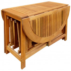 vidaXL Set mobilier de exterior 5 piese lemn masiv de salcâm pliabil - Img 5