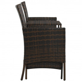 vidaXL Set mobilier de exterior, 7 piese, maro și alb, poliratan - Img 4