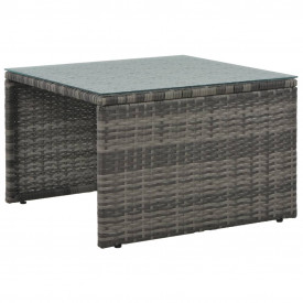 vidaXL Set mobilier de grădină cu perne, 3 piese, gri, poliratan - Img 4