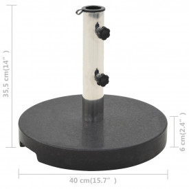 vidaXL Suport umbrelă de soare, granit 20 kg, rotund, negru - Img 6