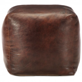 vidaXL Taburet maro închis 40x40x40 cm piele naturală de capră - Img 2