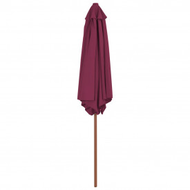 vidaXL Umbrelă de soare de exterior, stâlp lemn, roșu bordo, 270 cm - Img 3