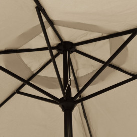 vidaXL Umbrelă de soare exterior, LED-uri și stâlp oțel, taupe, 300 cm - Img 6