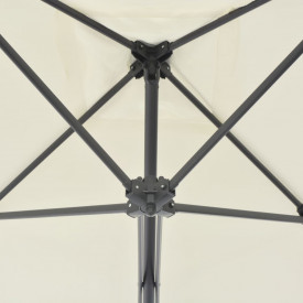 vidaXL Umbrelă soare de exterior, stâlp din oțel, nisipiu, 250x250 cm - Img 4