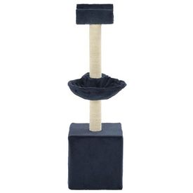 Ansamblu pisici, stâlpi cu funie de sisal, 105 cm, albastru - Img 2