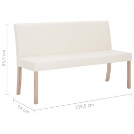 Bancă, crem, 139,5 cm, piele ecologică - Img 8