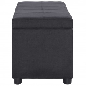 Bancă cu compartiment de depozitare, negru, 116 cm, poliester - Img 3
