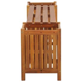 Bancă de grădină cu 2 jardiniere, 150x30x40 cm, lemn de acacia - Img 2