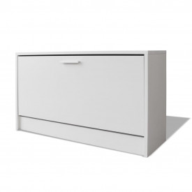 Banca de stocare pentru pantofi, 80x24x45 cm, alb - Img 2