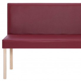 Bancă, roșu vin, 139,5 cm, piele ecologică - Img 6