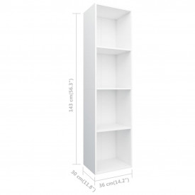 Bibliotecă/Comodă TV, alb, 36 x 30 x 143 cm, PAL - Img 11