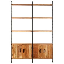 Bibliotecă cu 4 rafturi, 124 x 30 x 180 cm, lemn masiv de acacia - Img 2