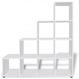 Bibliotecă/etajeră în trepte, 142 cm, alb - Img 3