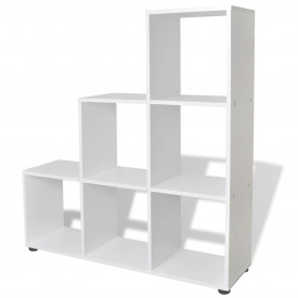Bibliotecă în trepte / Raft de expunere 107 cm Alb - Img 2