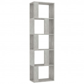 Bibliotecă/Separator cameră, gri beton, 45x24x159 cm, PAL - Img 2