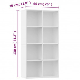 Bibliotecă/Servantă, alb, 66 x 30 x 130 cm, PAL - Img 11
