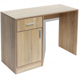 Birou cu sertar și dulap, 100 x 40 x 73 cm, culoare stejar - Img 2