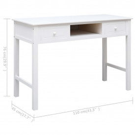 Birou de scris, alb, 110 x 45 x 76 cm, lemn - Img 9