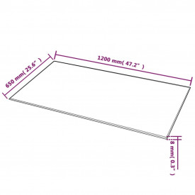 Blat de masă din sticlă securizată, dreptunghiular, 1200x650 mm - Img 4