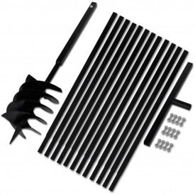 Burghiu manual găuri în pământ 200 mm cu tub prelungitor 13 m
