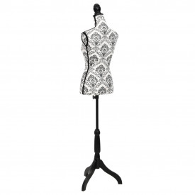 Bust croitorie feminin Negru cu alb - Img 4