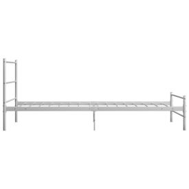 Cadru de pat, alb, 100 x 200 cm, metal - Img 3