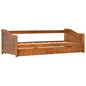 Cadru pat canapea extensibil, maro miere, 90 x 200 cm, lemn pin - Img 2