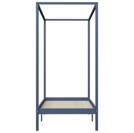 Cadru pat cu baldachin, gri, 90x200 cm, lemn masiv de pin - Img 3