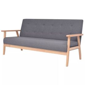 Canapea de 3 persoane, textil, gri închis - Img 1